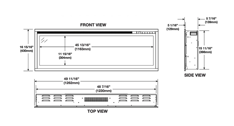 Napoleon Entice Series Electric Fireplace with Crystal Ember Media NEFL72CFH 72"
