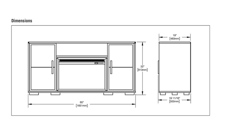 Napoleon NEFP30-3620RLB Hayworth Electric Fireplace TV Stand with 30-Inch Cineview Firebox