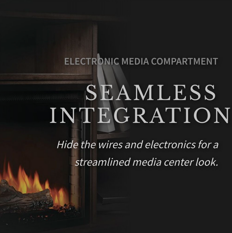 Napoleon NEFP30-3620RLB Hayworth Electric Fireplace TV Stand with 30-Inch Cineview Firebox