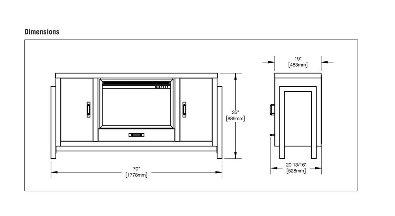 Napoleon NEFP30-3020RK Franklin Electric Fireplace TV Stand with 30-Inch Cineview Firebox