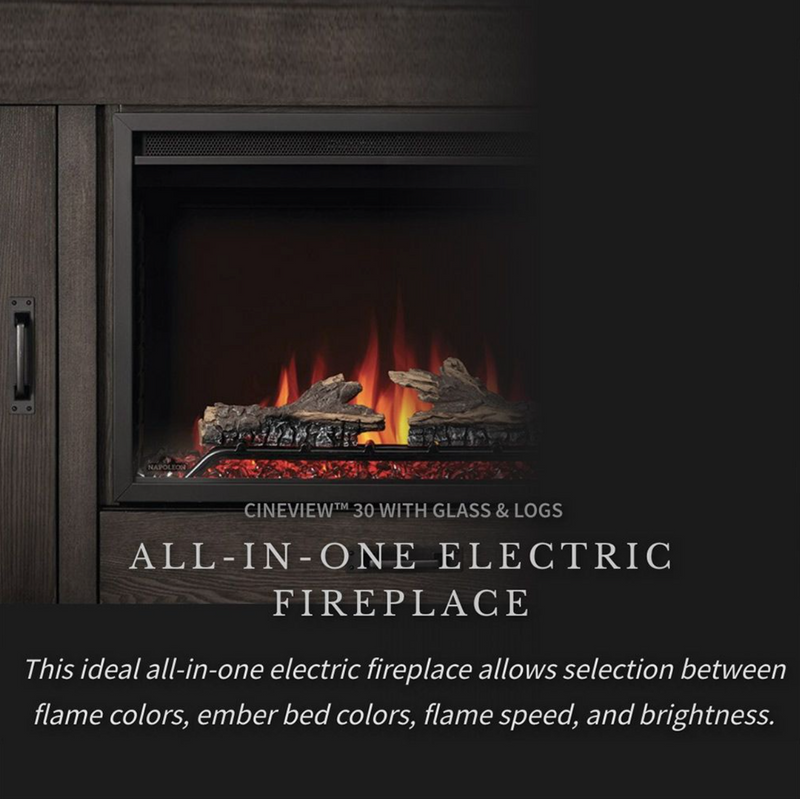 Napoleon NEFP30-3020RK Franklin Electric Fireplace TV Stand with 30-Inch Cineview Firebox