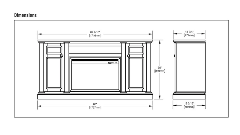 Napoleon NEFP30-3820AW Charlotte Electric Fireplace TV Stand with 30-Inch Cineview Firebox