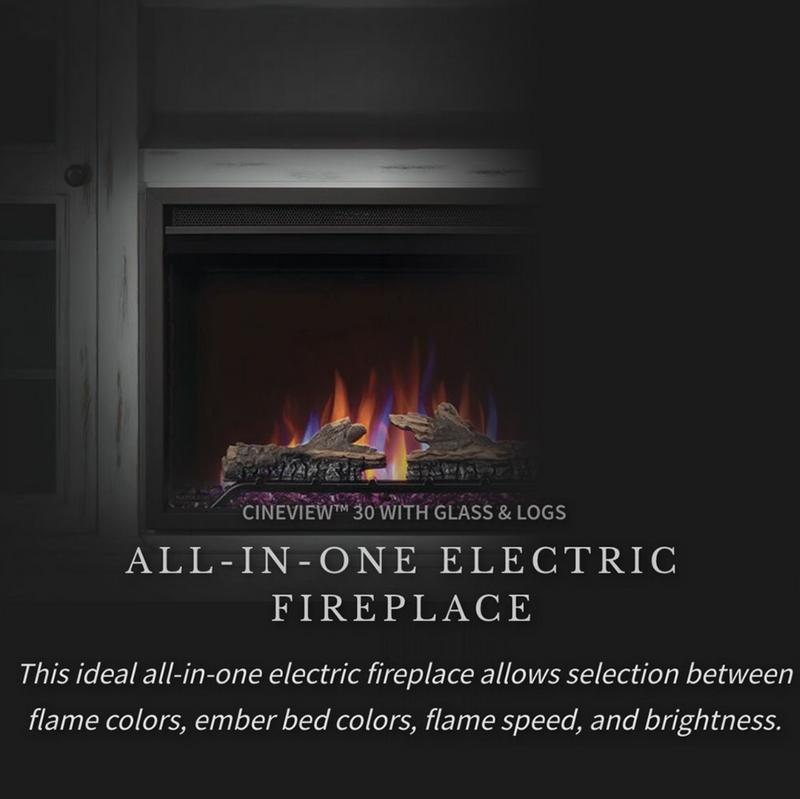 Napoleon NEFP30-3820AW Charlotte Electric Fireplace TV Stand with 30-Inch Cineview Firebox