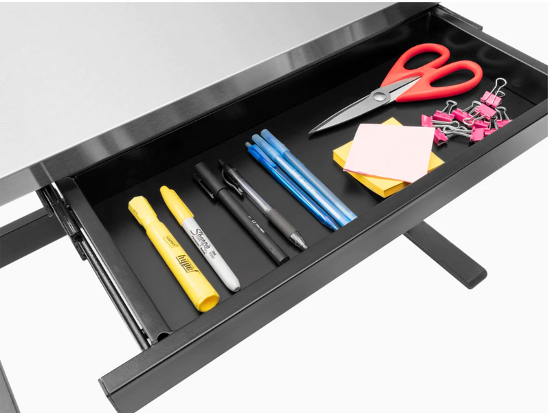 Stainless Steel 56 in. Electric Adjustable Height Worktable with Drawer