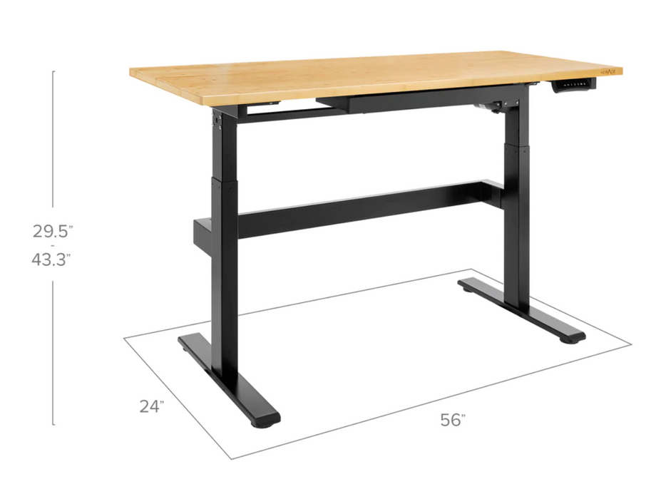 Bamboo 56 in. Electric Adjustable Height Worktable with Drawer