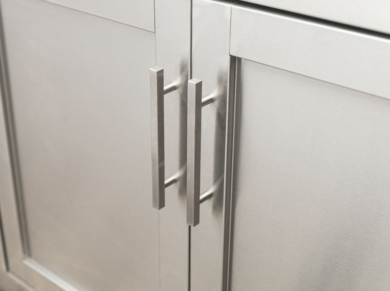 Outdoor Kitchen Signature Series 8 Piece Cabinet Set with 3 Drawer, 1 Door, Kamado and Platinum Grill