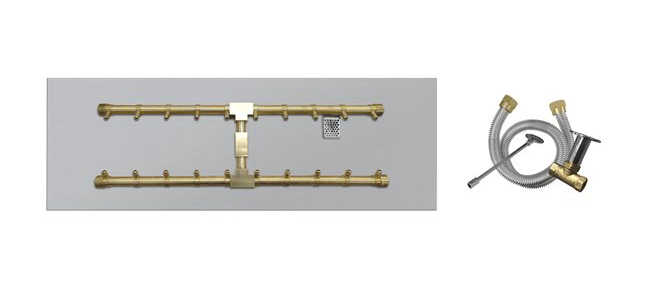 TrueFlame 36" x 10" Stainless Steel Flat Pan with 30” x 6" Pro Series H w/ TPSI Ignition System