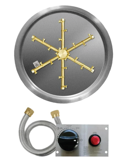 TrueFlame 19" Pro Series Round Drop-In Pan Fire Pit Burner Kit w/ TPSI Ignition System