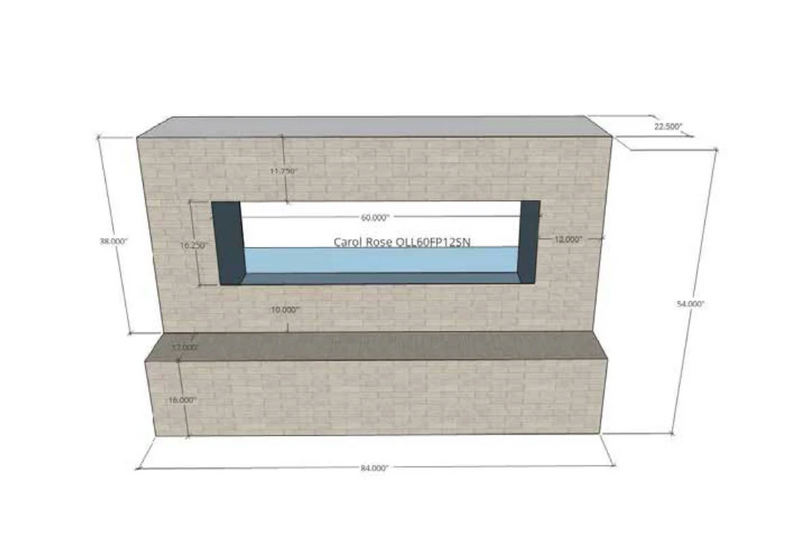 EZ Finish Outdoor Systems Ready To Finish 84 Inch See-Thru Fireplace