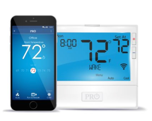Pro1® T855ISH - 7 Day Or Non-Programmable Universal WiFi Thermostat, 2H/2C, 8" Display
