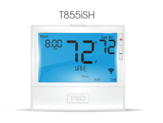 Pro1® T855ISH - 7 Day Or Non-Programmable Universal WiFi Thermostat, 2H/2C, 8" Display