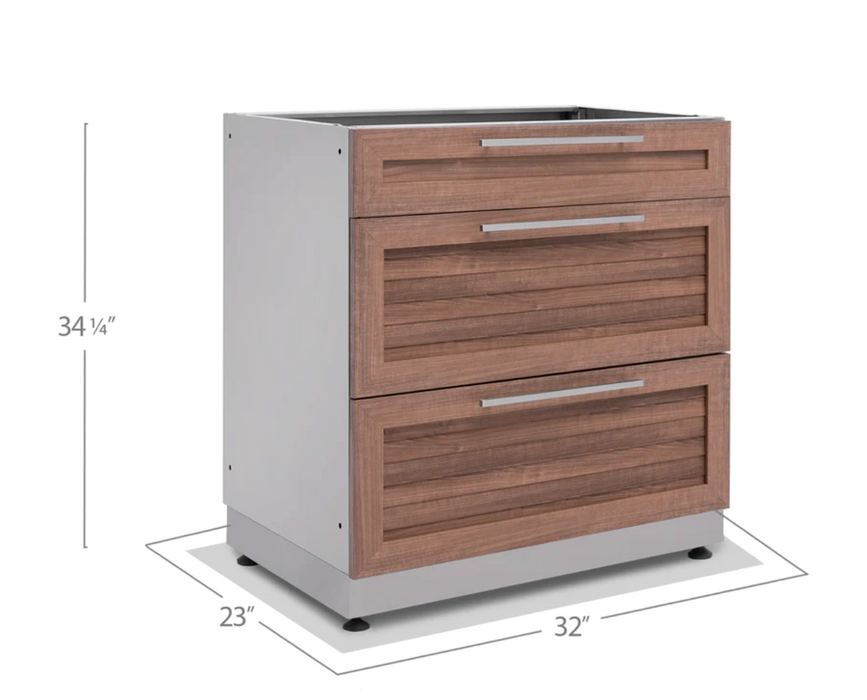 Outdoor Kitchen 6-piece Grove Stainless Steel + Counter Top 113"