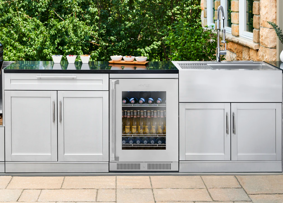 24 in. Under-Counter Fridge with Glass Door