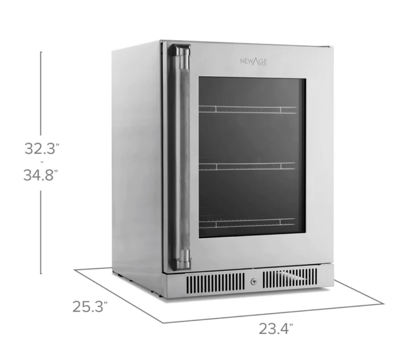 24 in. Under-Counter Fridge with Glass Door