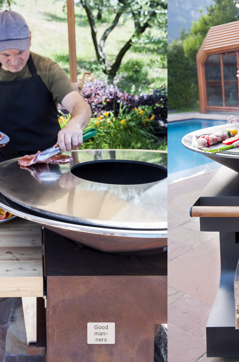 Luxury Bonton Pellet Grill - Easy to Fuel and Clean with WiFi Connection - Corten - Round