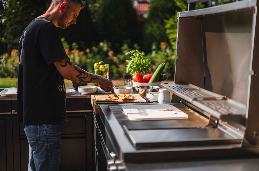 Bogason Quasar L Shape Outdoor kitchen Fridge and Sink - Grey