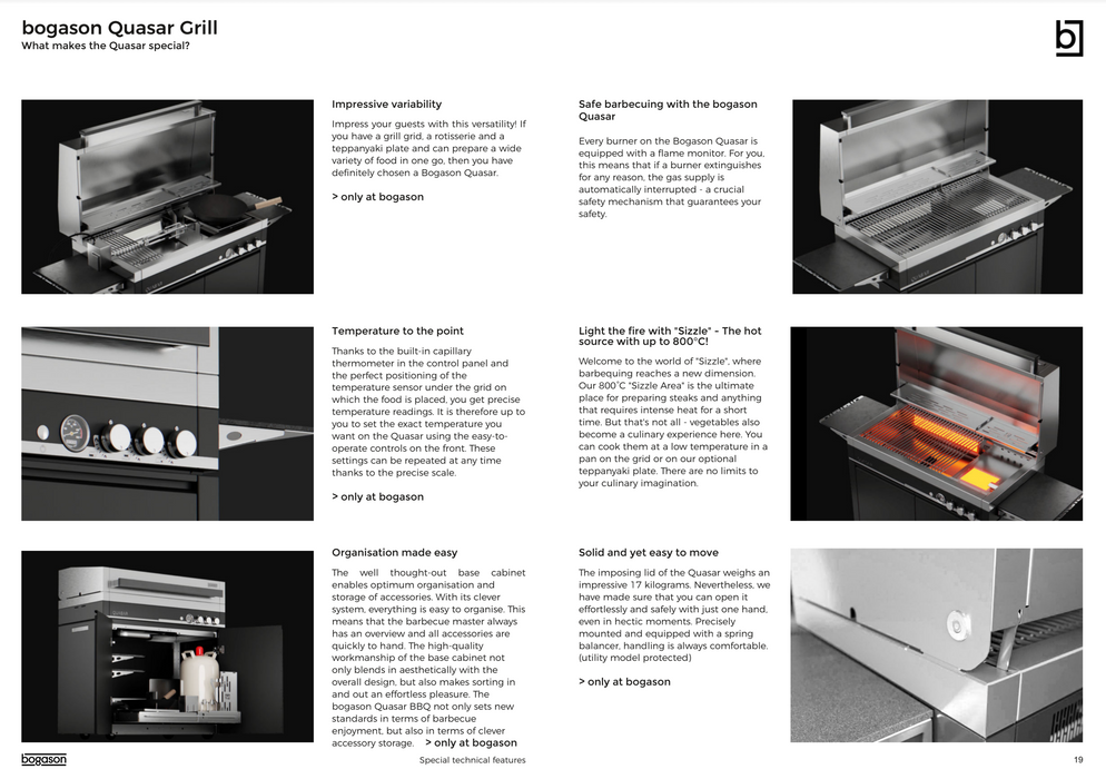 Bogason Quasar Outdoor kitchen & Electric Teppanyaki Grill - White