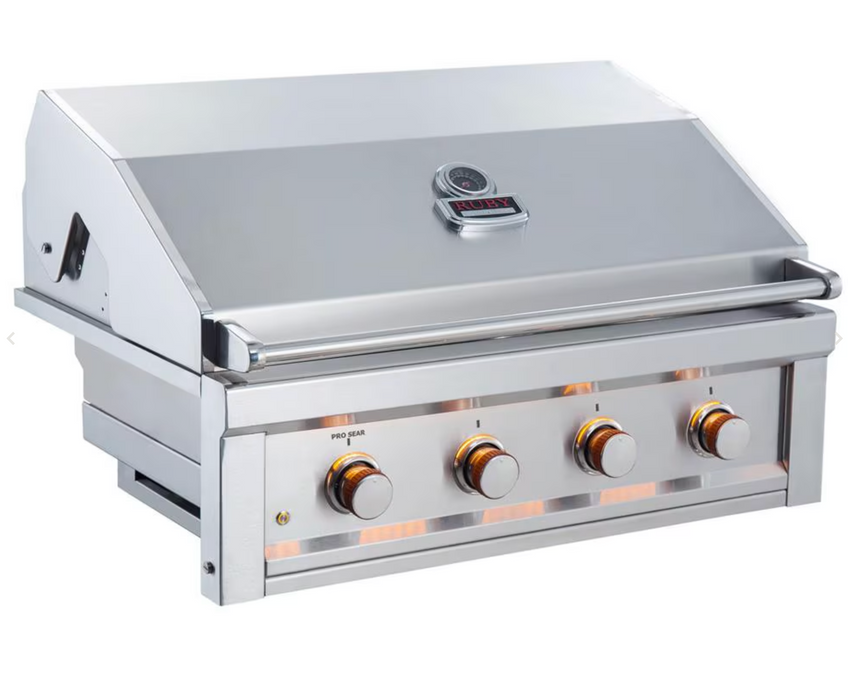 Sunstone Ruby 36-Inch 4-Burner Built-In Gas Grill With Pro-Sear - Ruby4B