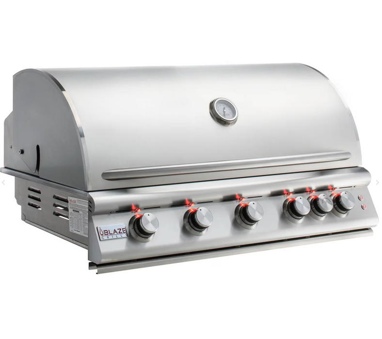 Blaze Premium LTE 40-Inch 5-Burner Built-In Gas Grill w/ Rear Infrared Burner & Grill Lights - BLZ-5LTE3