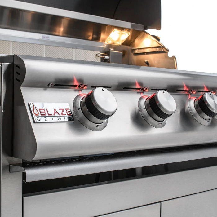 Blaze Premium LTE 40-Inch 5-Burner Built-In Gas Grill w/ Rear Infrared Burner & Grill Lights - BLZ-5LTE3