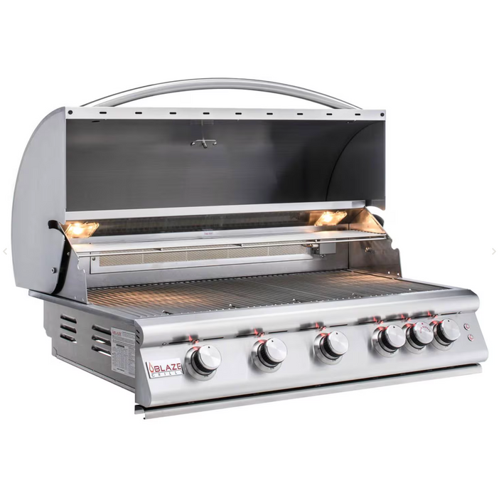 Blaze Premium LTE 40-Inch 5-Burner Built-In Gas Grill w/ Rear Infrared Burner & Grill Lights - BLZ-5LTE3