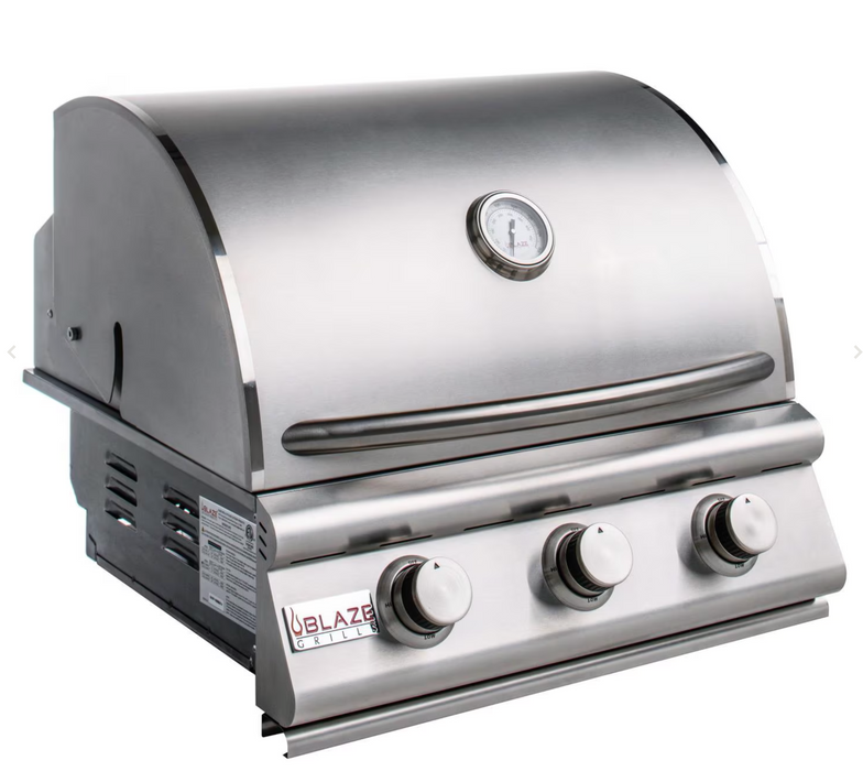 Blaze Prelude LBM 25-Inch 3-Burner Built-In Propane Gas Grill - BLZ-3LBM