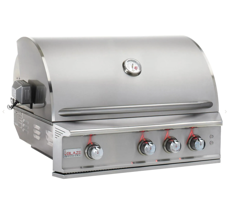 Blaze Professional LUX 34-Inch 3-Burner Built-In Gas Grill w/ Rear Infrared Burner - BLZ-3PRO