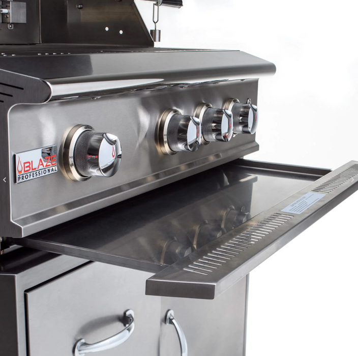 Blaze Premium LTE 32-Inch 4-Burner Propane Gas Grill w/ Rear Infrared Burner & Grill Lights