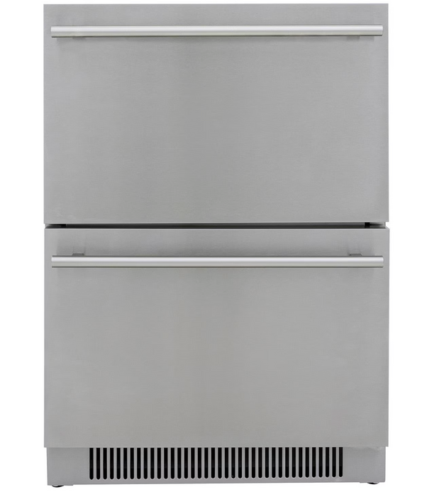 Blaze 23.5-Inch 5.1 Cu. Ft. Outdoor Rated Stainless Steel Double Drawer Refrigerator - BLZ-SSRF-DBDR5.1