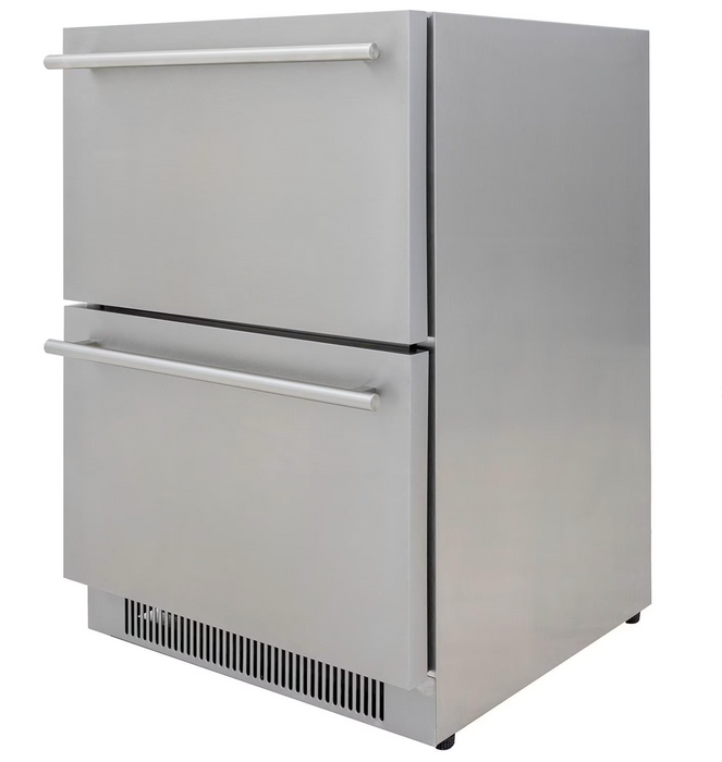 Blaze 23.5-Inch 5.1 Cu. Ft. Outdoor Rated Stainless Steel Double Drawer Refrigerator - BLZ-SSRF-DBDR5.1