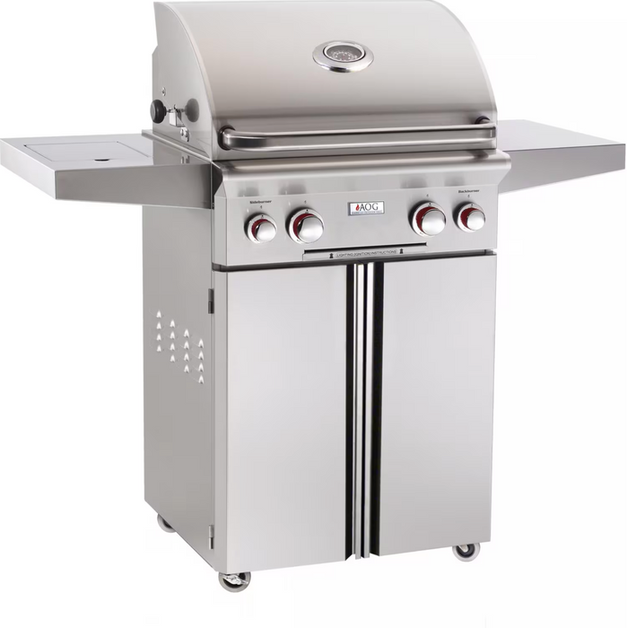 American Outdoor Grill T-Series 24-Inch 2-Burner Propane Gas Grill W/ Rotisserie & Single Side Burner - 24PCT