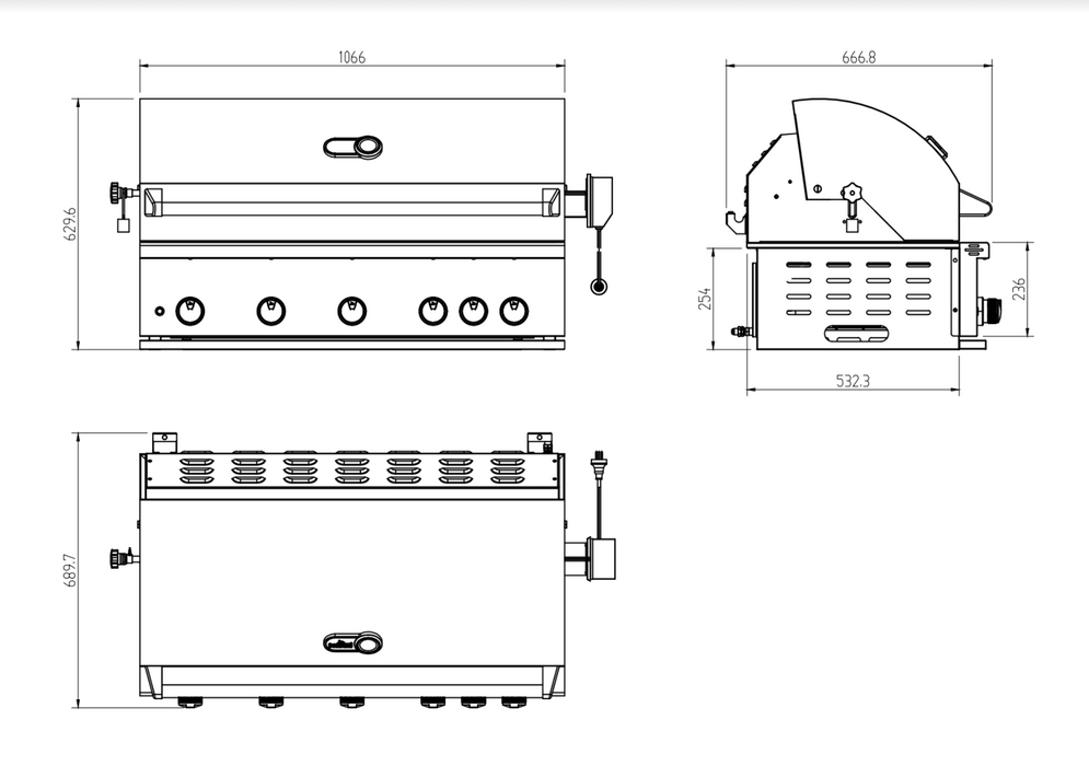 Whistler Fairford Black L Shape Outdoor Kitchen Burford 5 Burner Barbecue and Green Egg