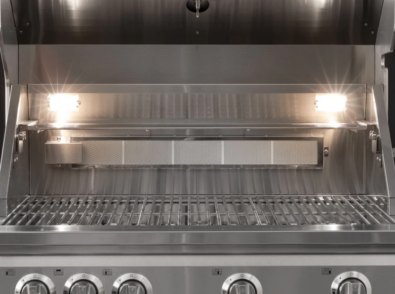 Outdoor Kitchen Grove 4 Piece Cabinet Set with 3 Drawer, Grill Cabinet, Platinum Grill, and Countertop