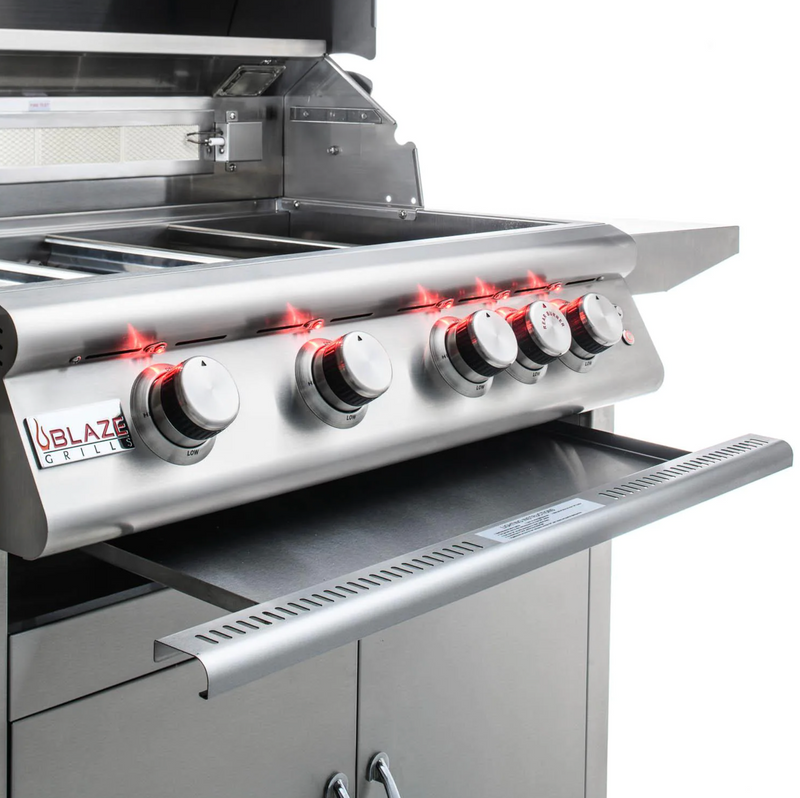 Blaze Premium LTE 32-Inch 4-Burner Built-In Natural Gas Grill w/ Rear Infrared Burner & Grill Lights