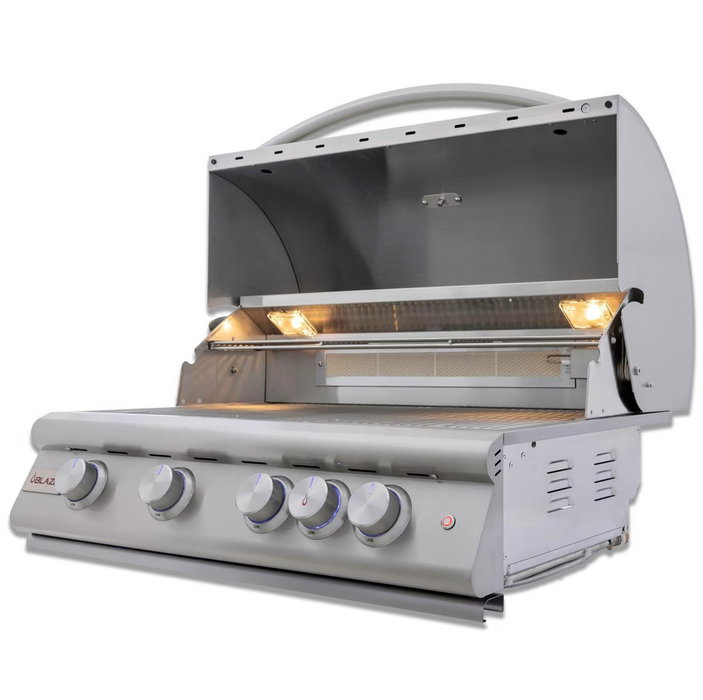 Blaze Premium LTE+ 32-Inch 4-Burner Built-In Grill w/ Lift-Assist Hood & Rear Infrared Burner