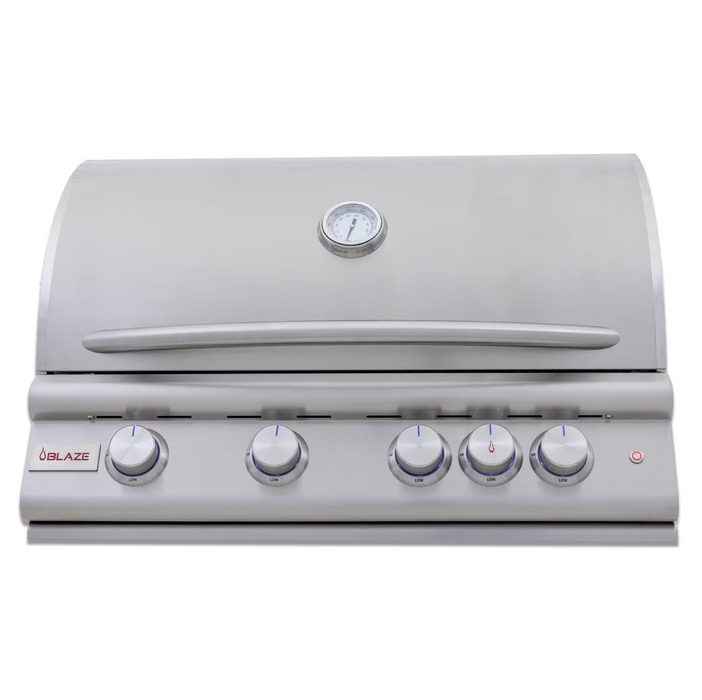 Blaze Premium LTE+ 32-Inch 4-Burner Built-In Grill w/ Lift-Assist Hood & Rear Infrared Burner