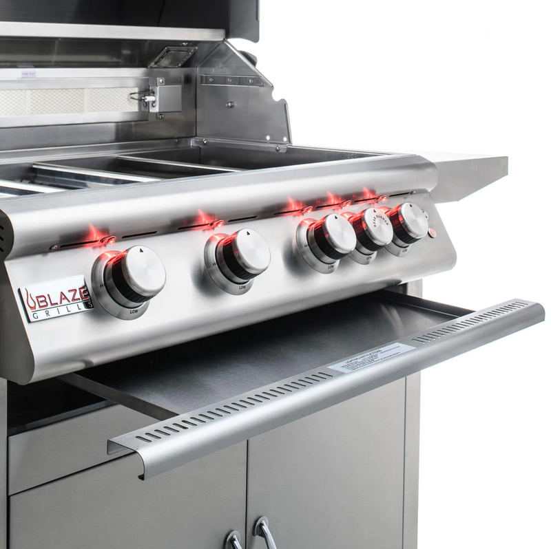 Blaze Premium LTE Marine Grade 32-Inch 4-Burner Built-In Gas Grill w/ Rear Infrared Burner & Grill Lights