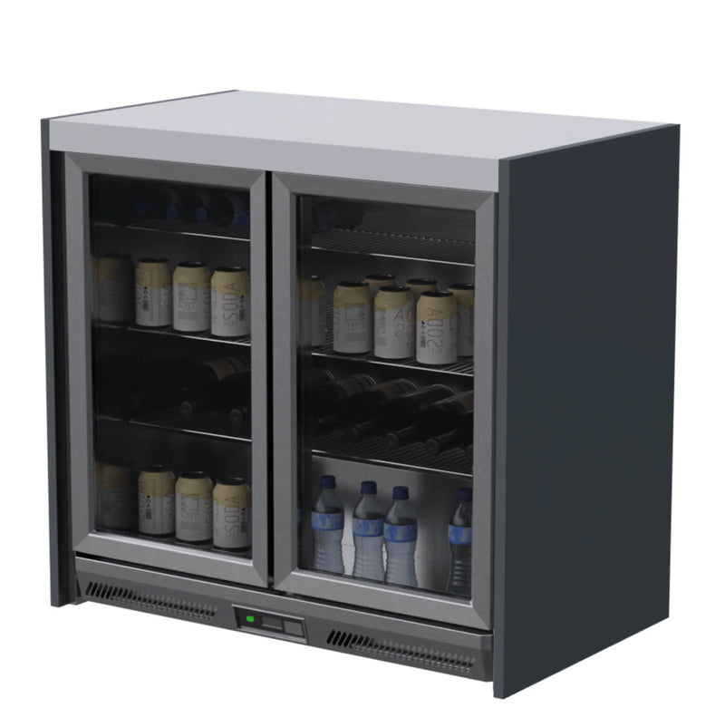 Whistler Fairford Grey Double Door Fridge 94cm