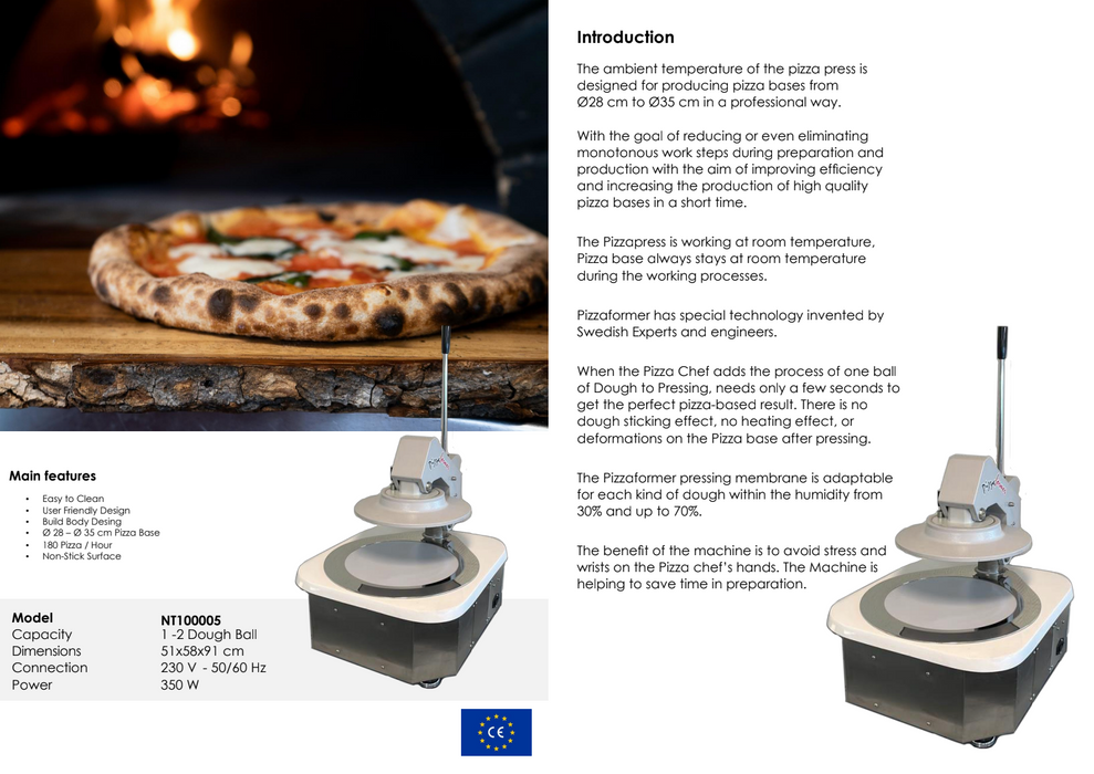 Pizza Press Dough Stretching Machine with Base