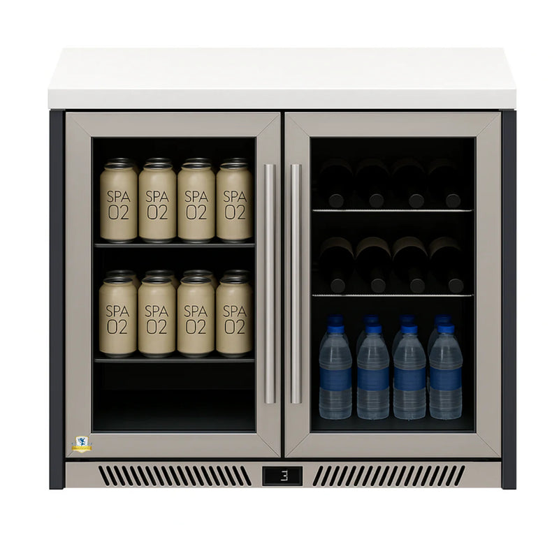 Whistler Fairford Grey Double Door Fridge 94cm