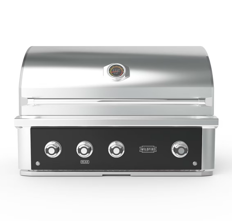 Wildfire Ranch PRO 36" Built-In Gas Grill, Black 304 Stainless Steel - WF-PRO36G-RH-NG(LP)