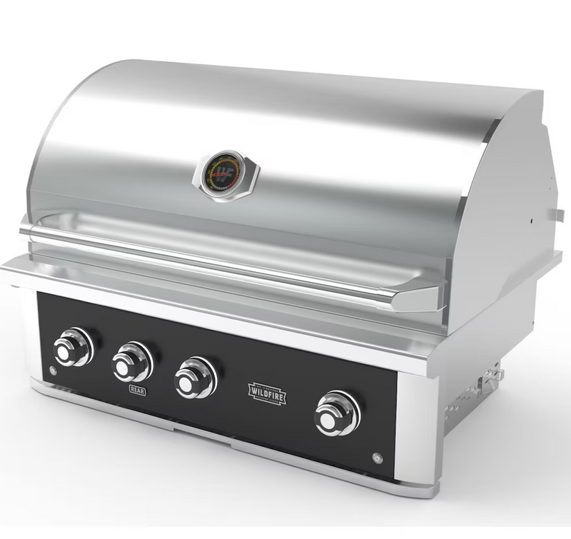 Wildfire Ranch PRO 36" Built-In Gas Grill, Black 304 Stainless Steel - WF-PRO36G-RH-NG(LP)