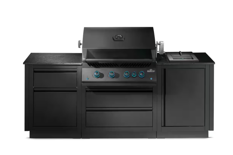 Oasis 300 Bundle 4 Burner Built-In 700 Series 32 with Infrared Rear Burner Propane Gas Grill in Matte Black