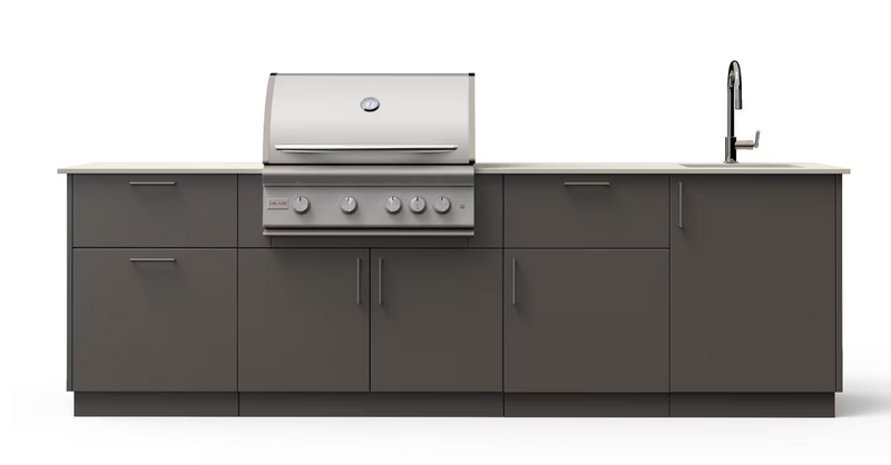 Blaze Sunset 10-Ft Outdoor Kitchen Island w/ 32-Inch Premium LTE+ Grill in Gunmetal w/ Aeris Countertop