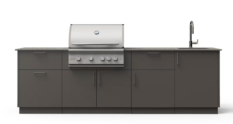 Blaze Sunset 10-Ft Outdoor Kitchen Island w/ 32-Inch Premium LTE+ Grill in Gunmetal w/ Keon Countertop