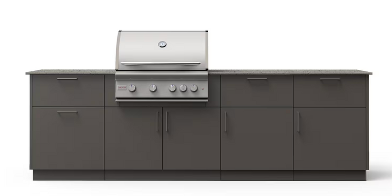 Blaze High Noon 10-Ft Outdoor Kitchen Island w/ 32-Inch Premium LTE+ Grill in Gunmetal w/ Keon Countertop