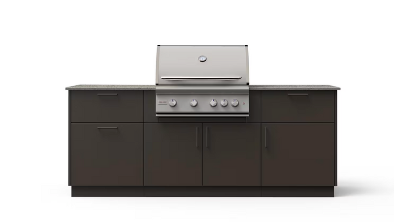 Blaze Sunrise 8-Ft Outdoor Kitchen Island w/ 32-Inch Premium LTE+ Gas Grill in Architectural Bronze w/ Keon Countertop