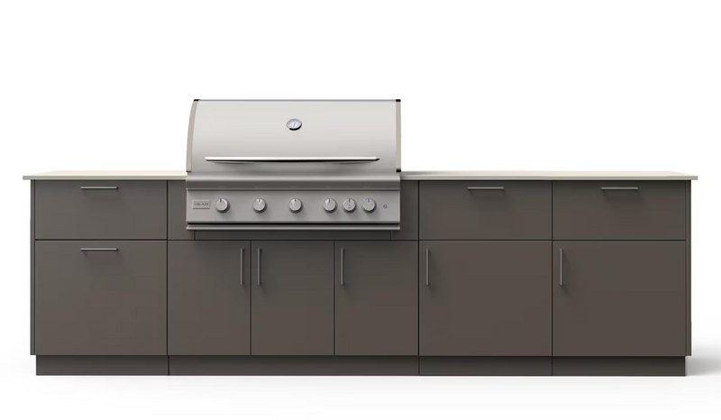 Blaze High Noon 10-Ft Outdoor Kitchen Island w/ 40-Inch Premium LTE+ Grill in Gunmetal w/ Aeris Countertop
