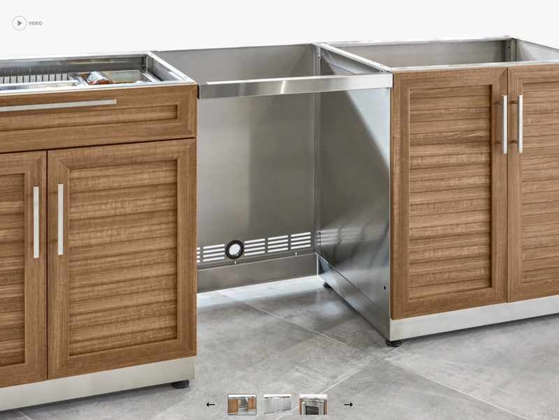 End panel 24 in. Fridge Bracket - Modular Outdoor Kitchen SS