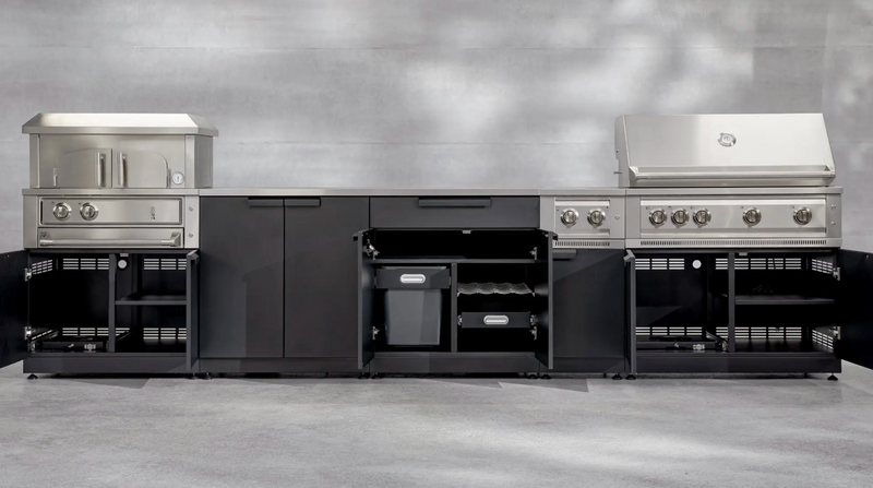 Classic Series 7PC Modular Outdoor Kitchen · 304 Stainless Steel · SS Door · Performance Grill - Matt Black